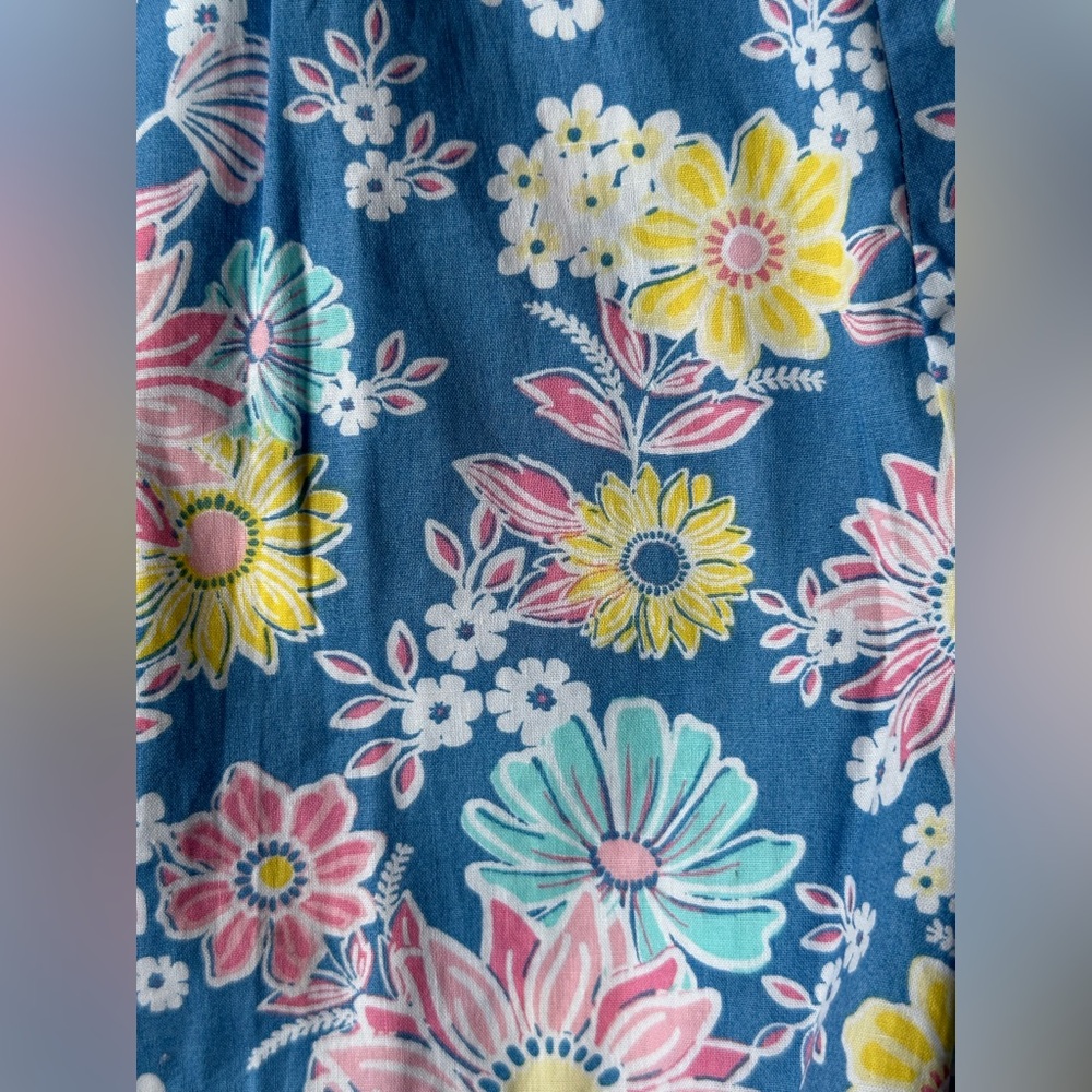 Tommy Bahama Blue Floral Smocked Romper size XS 4 - Picture 4 of 6